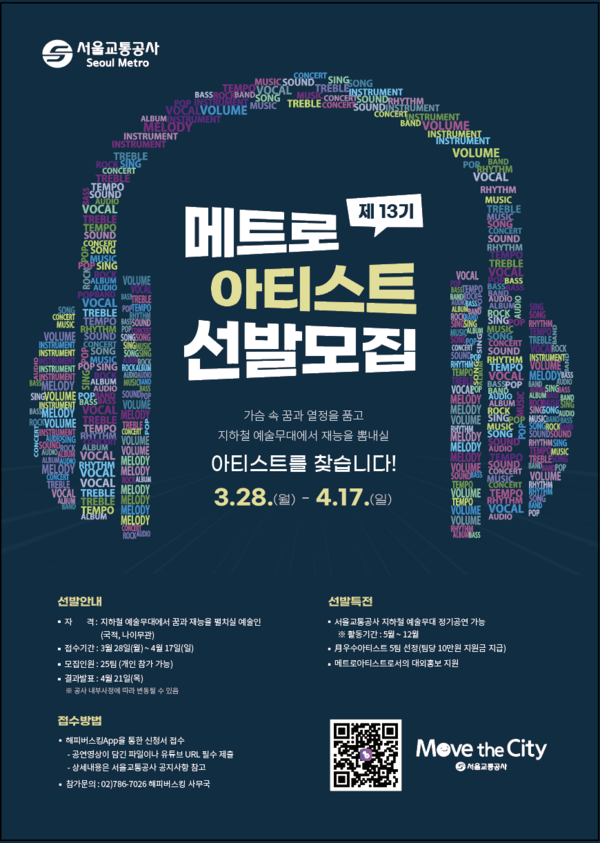 2022년 제13기 메트로아티스트 모집 포스터.