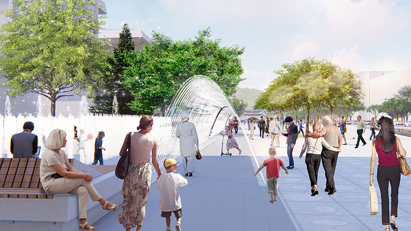 새롭게 조성된 터널분수. (사진=서울시 제공)