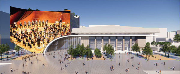 광화문광장에서 바라본 세종문화회관 조감도. (사진=서울시 제공)