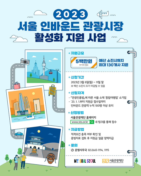 2023 서울 인바운드 관광시장 활성화 지원 사업 포스터.