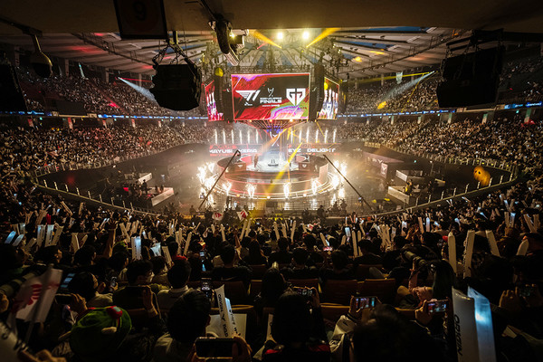 올해 4월 잠실실내체육관에서 열린 리그 오브 레전드 한국 스프링 결승전. (사진=서울시 제공)